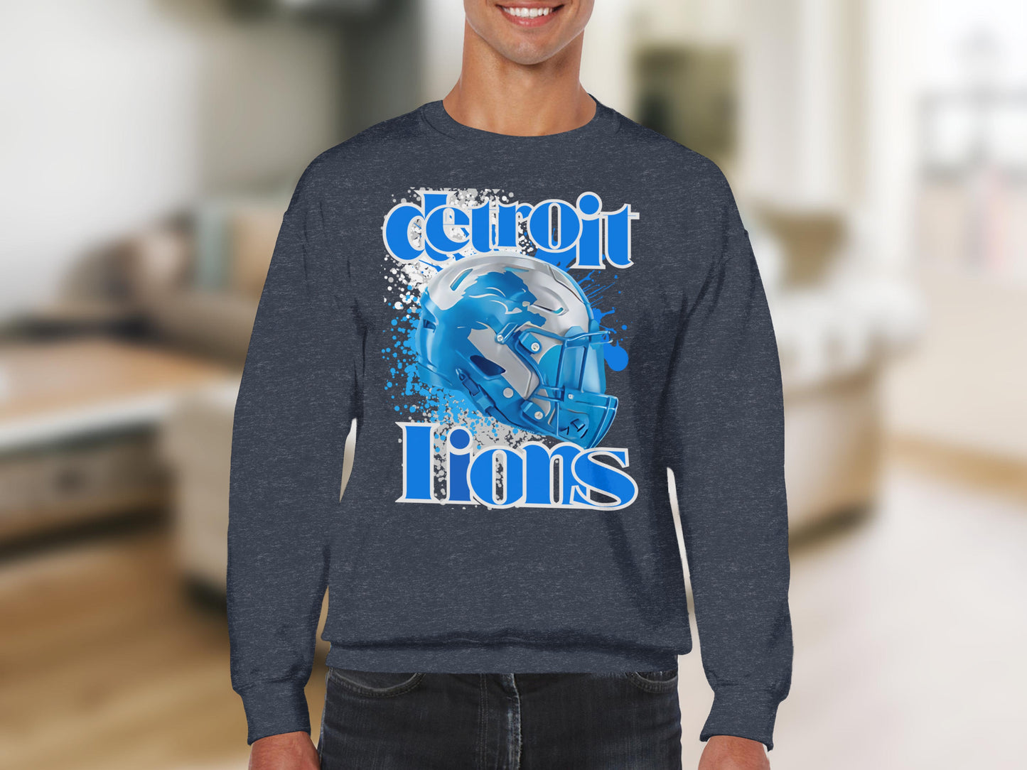 Detroit Lions Helmet Design Sweatshirt