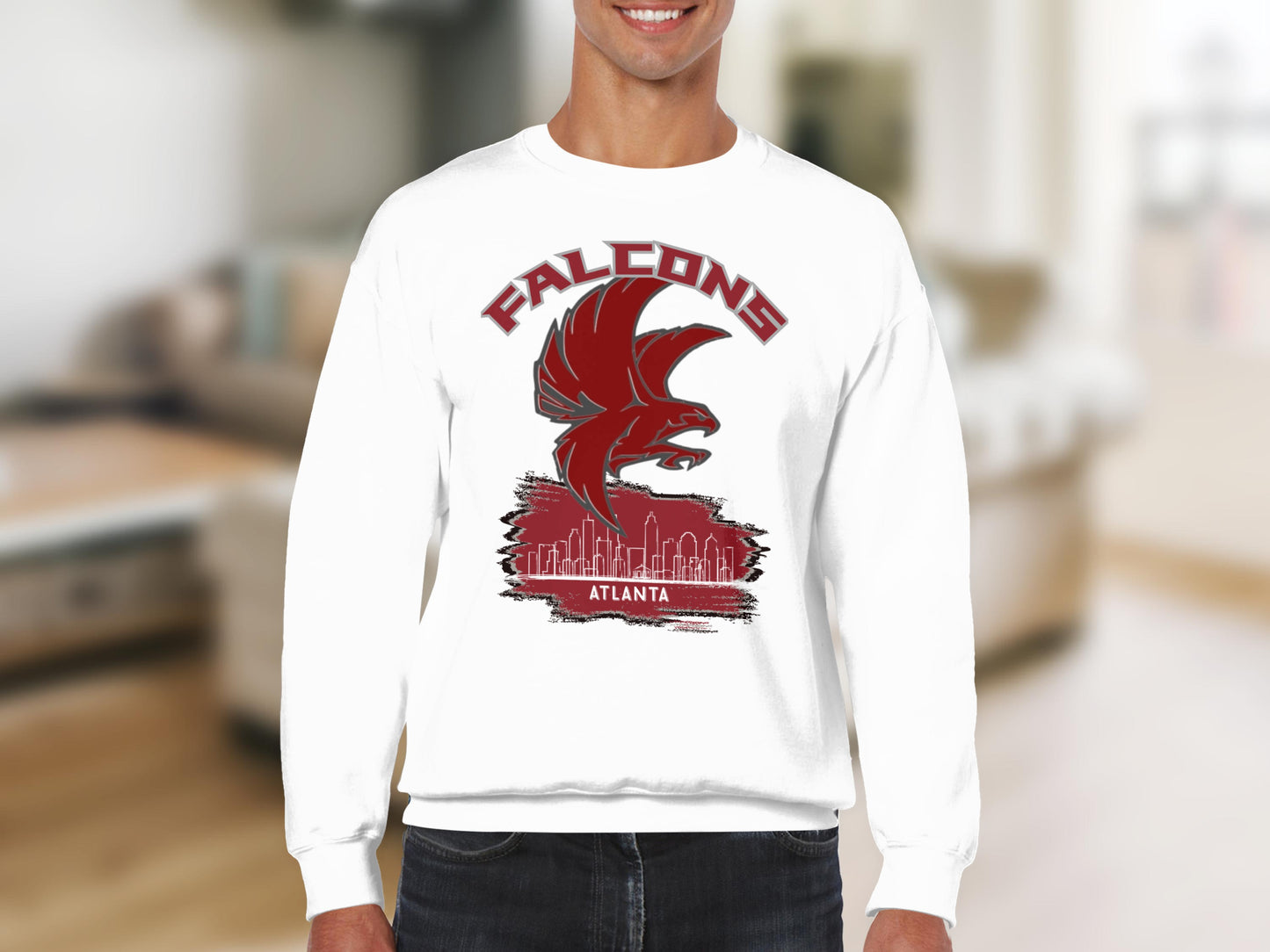 Stylish Atlanta Falcons Skyline Graphic Sweatshirt