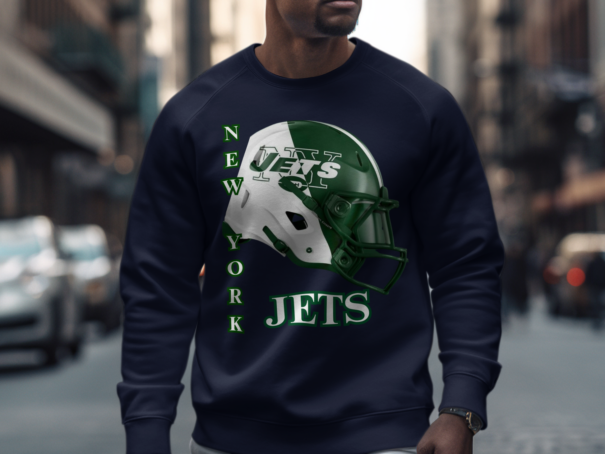 New York Jets Helmet Design Comfortable Sweatshirt