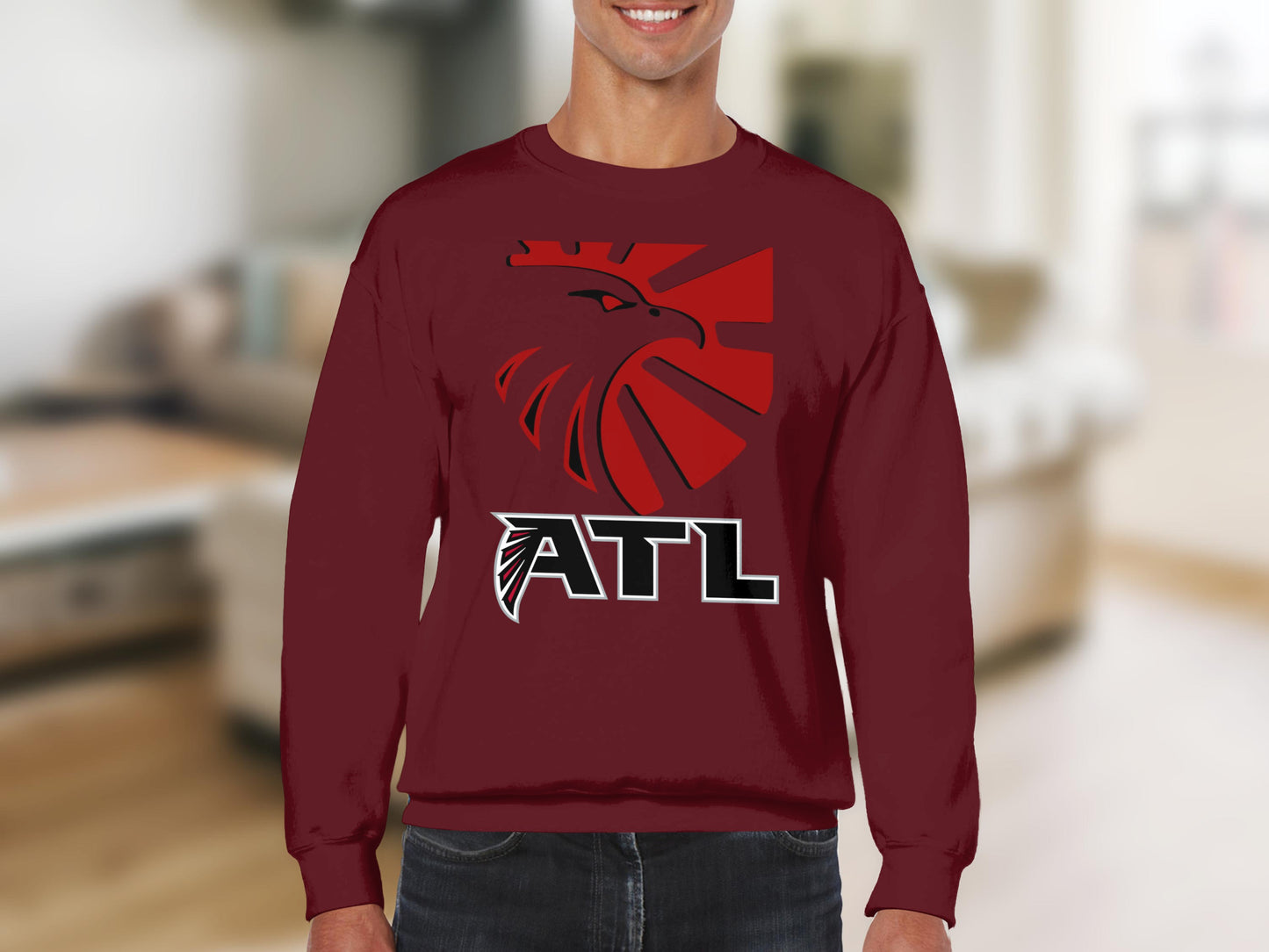 ATL Falcons Bold Logo Burgundy Sweatshirt Product