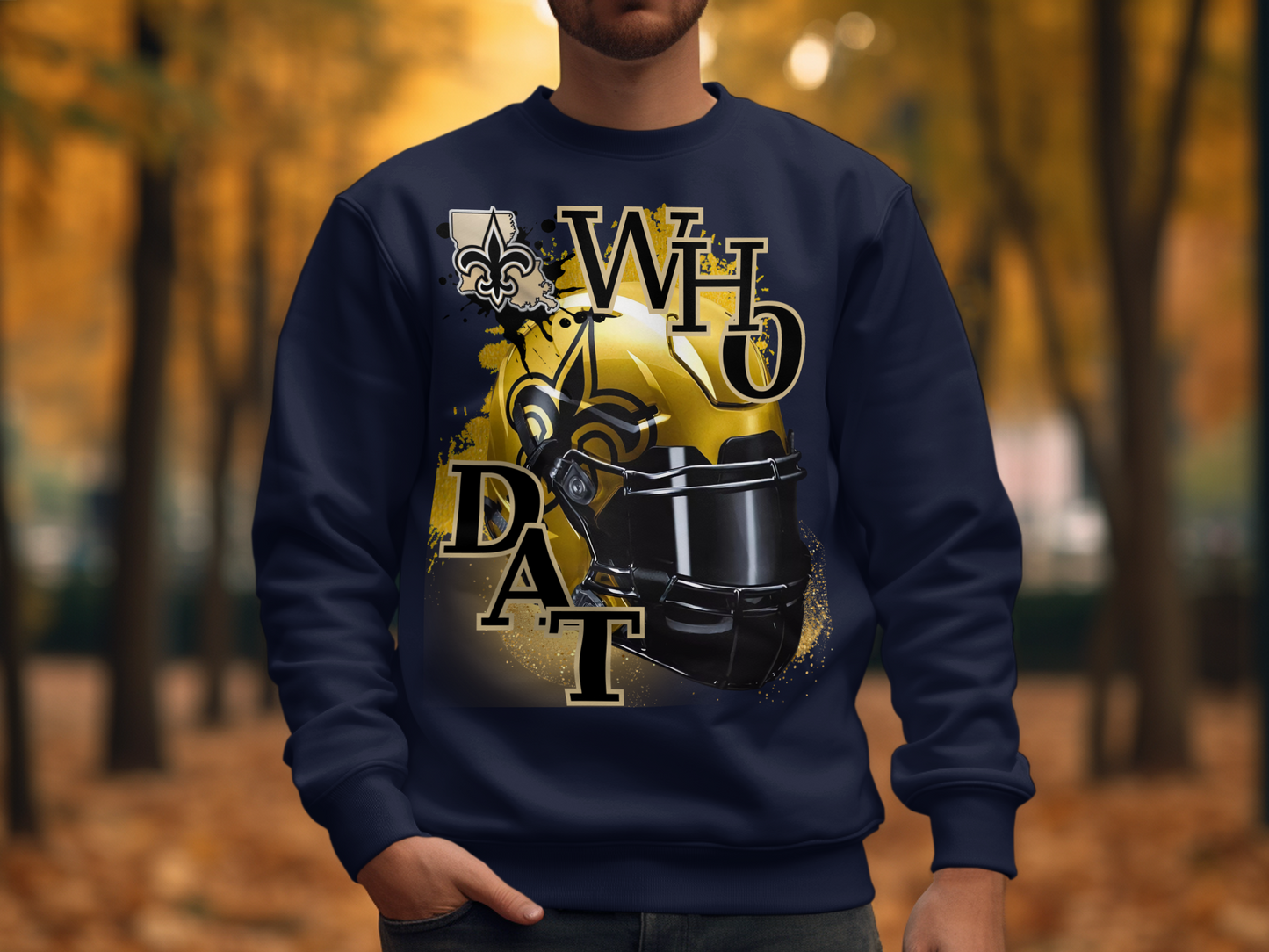 Bold Who Dat Football Graphic Long Sleeve Product