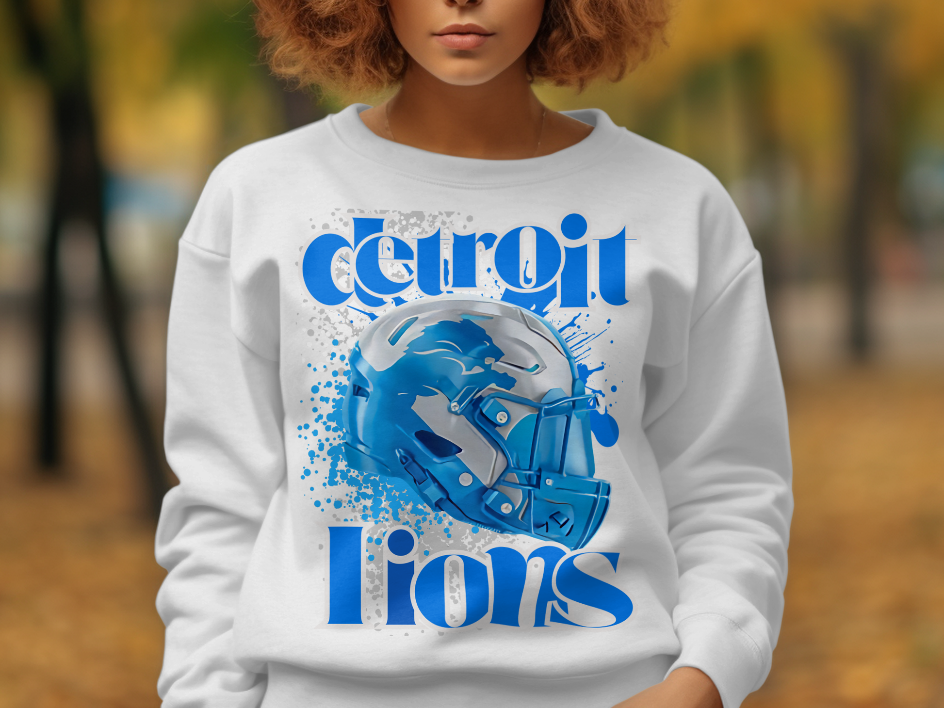 Detroit Lions Blue Helmet Sweatshirt