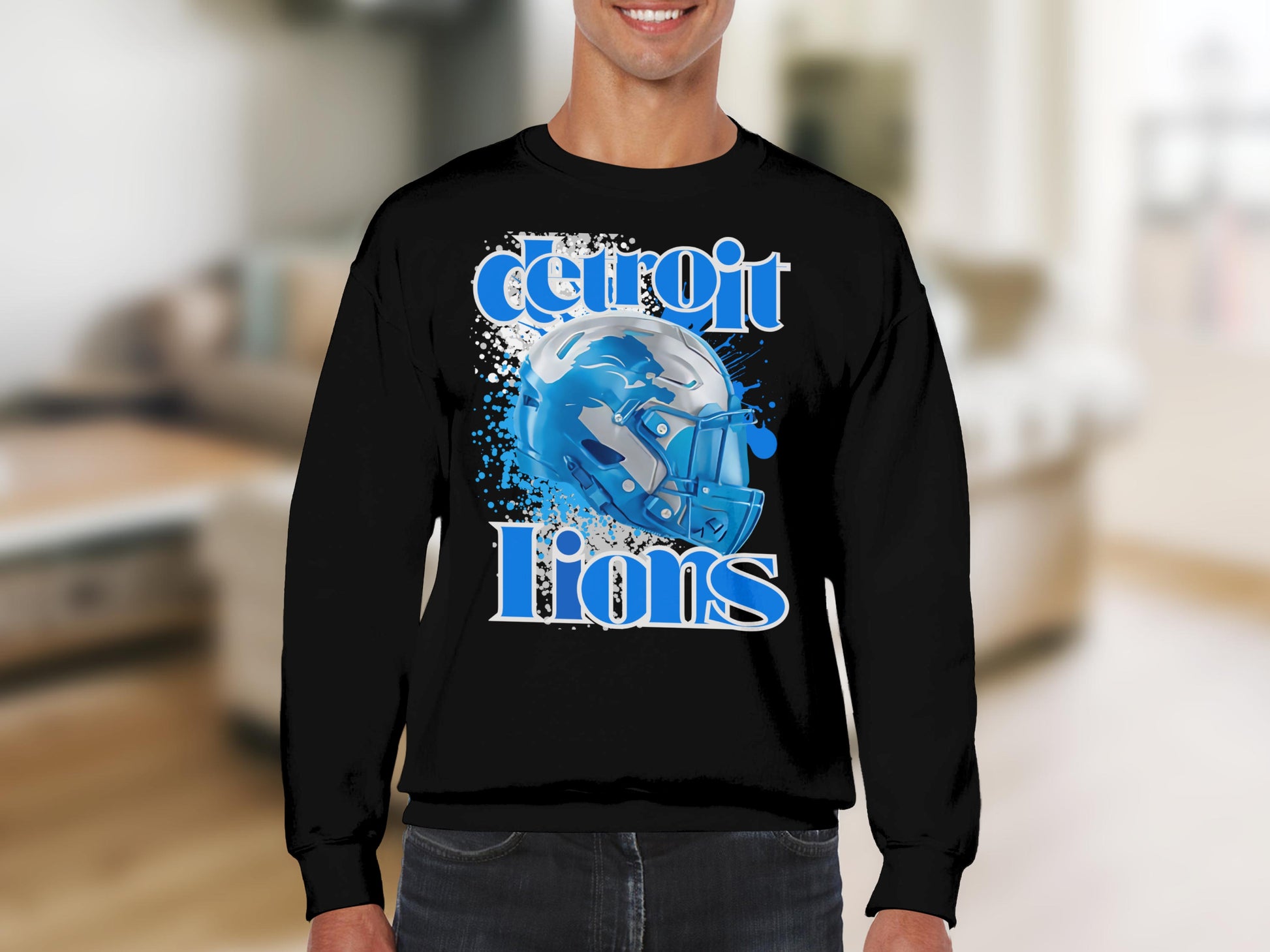 Detroit Lions Football Team Graphic Sweatshirt