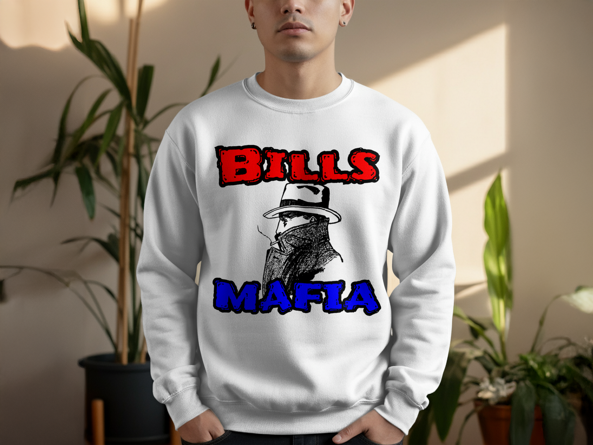 Bills Mafia Graphic Crewneck Sweatshirt for Fans