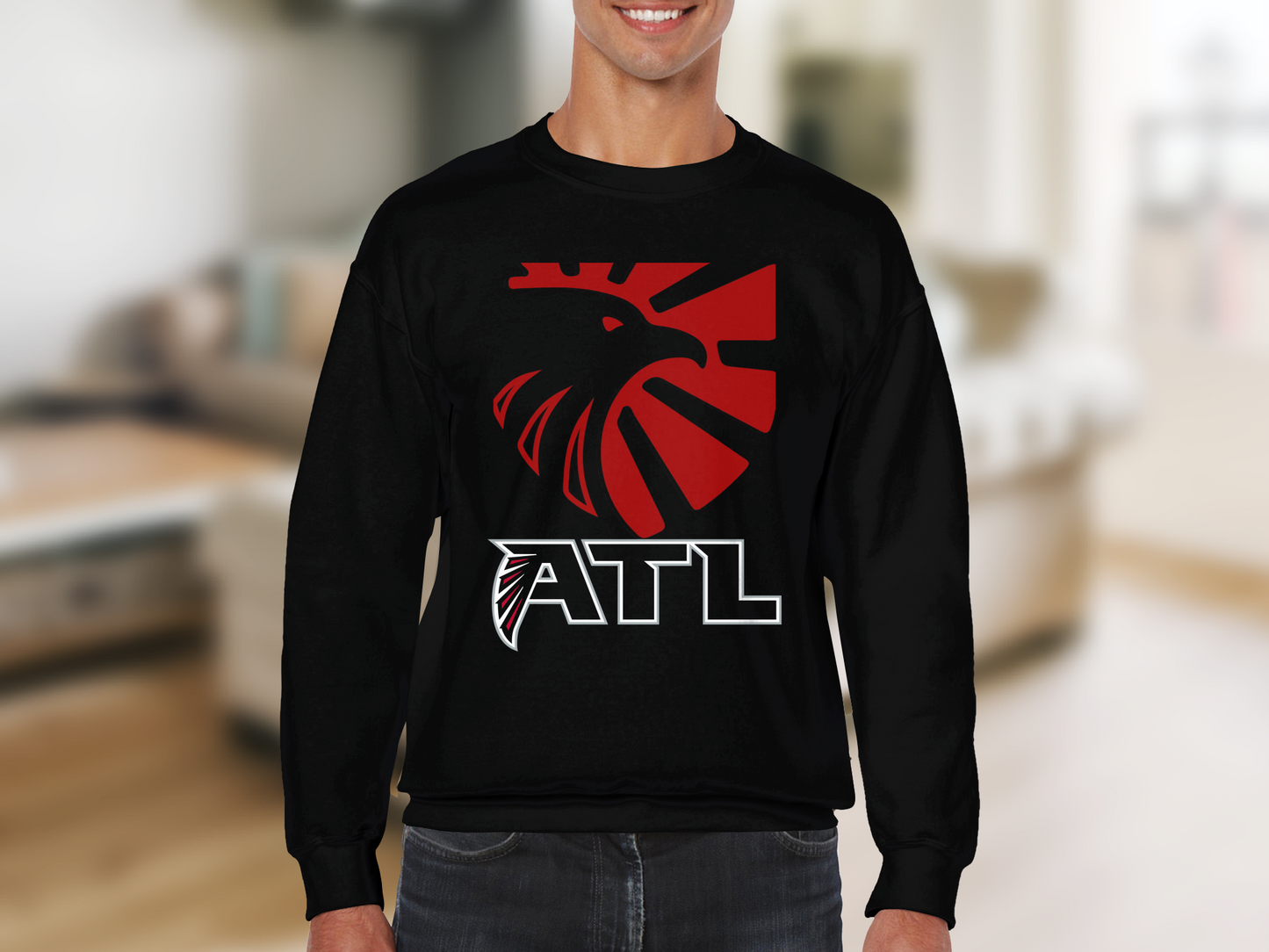 ATL Falcon Black Sweatshirt Apparel for Fan