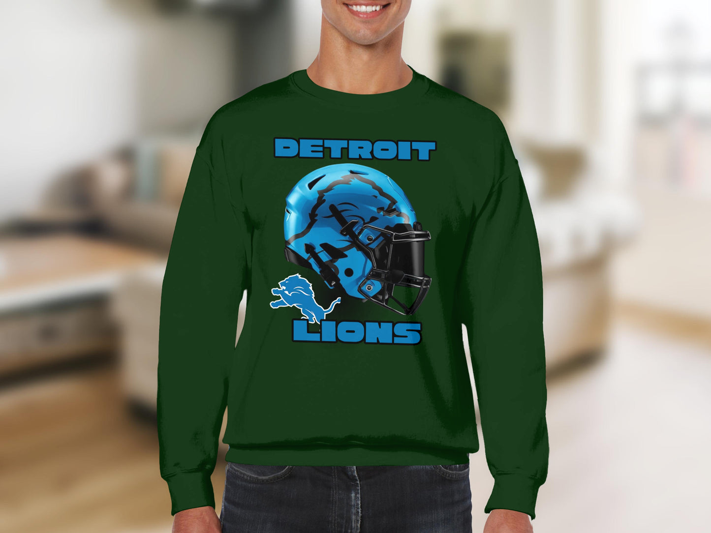 Detroit Lions Football Helmet Sweatshirt