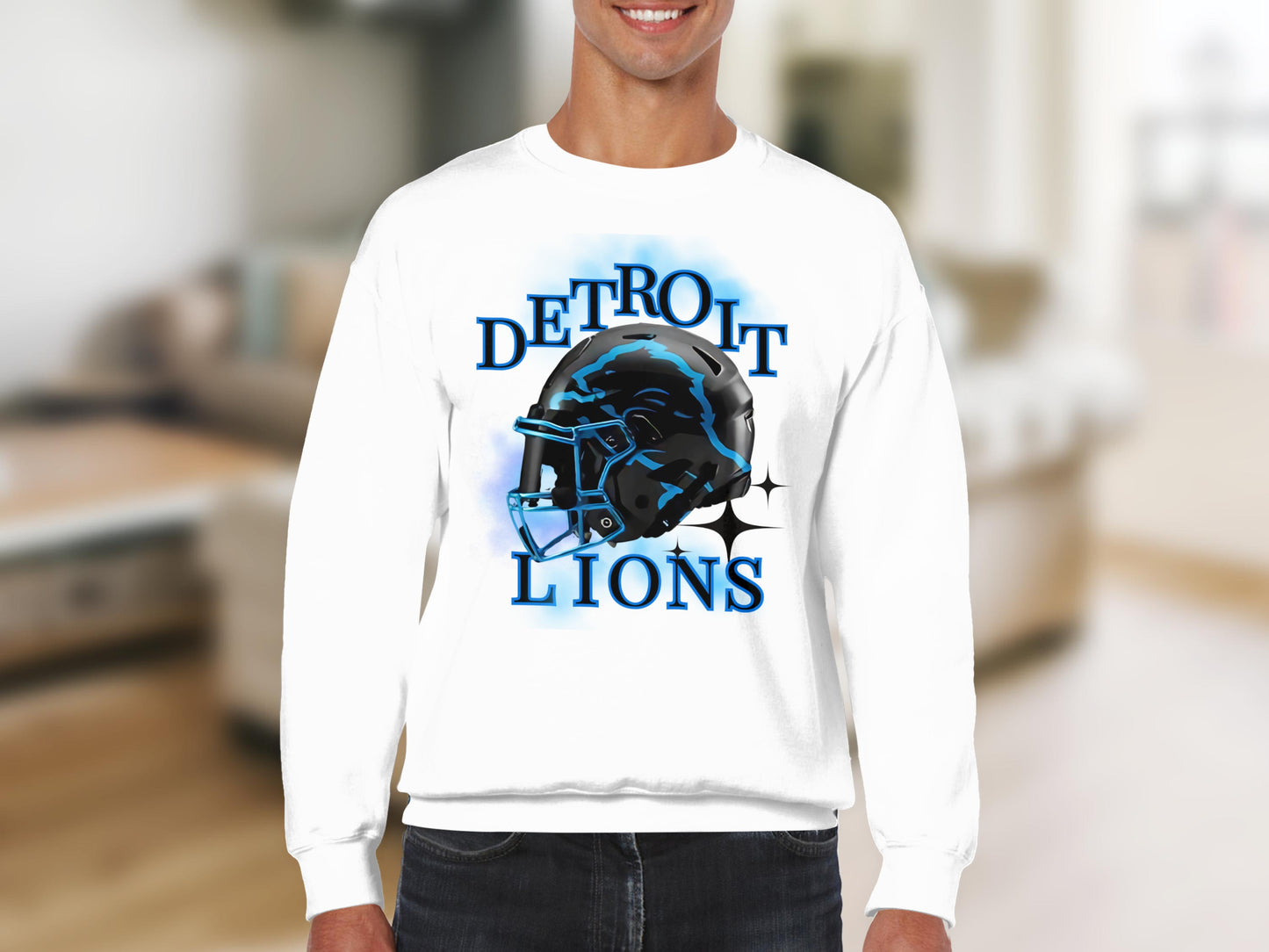 Detroit Lions Football Team Helmet Sweatshirt
