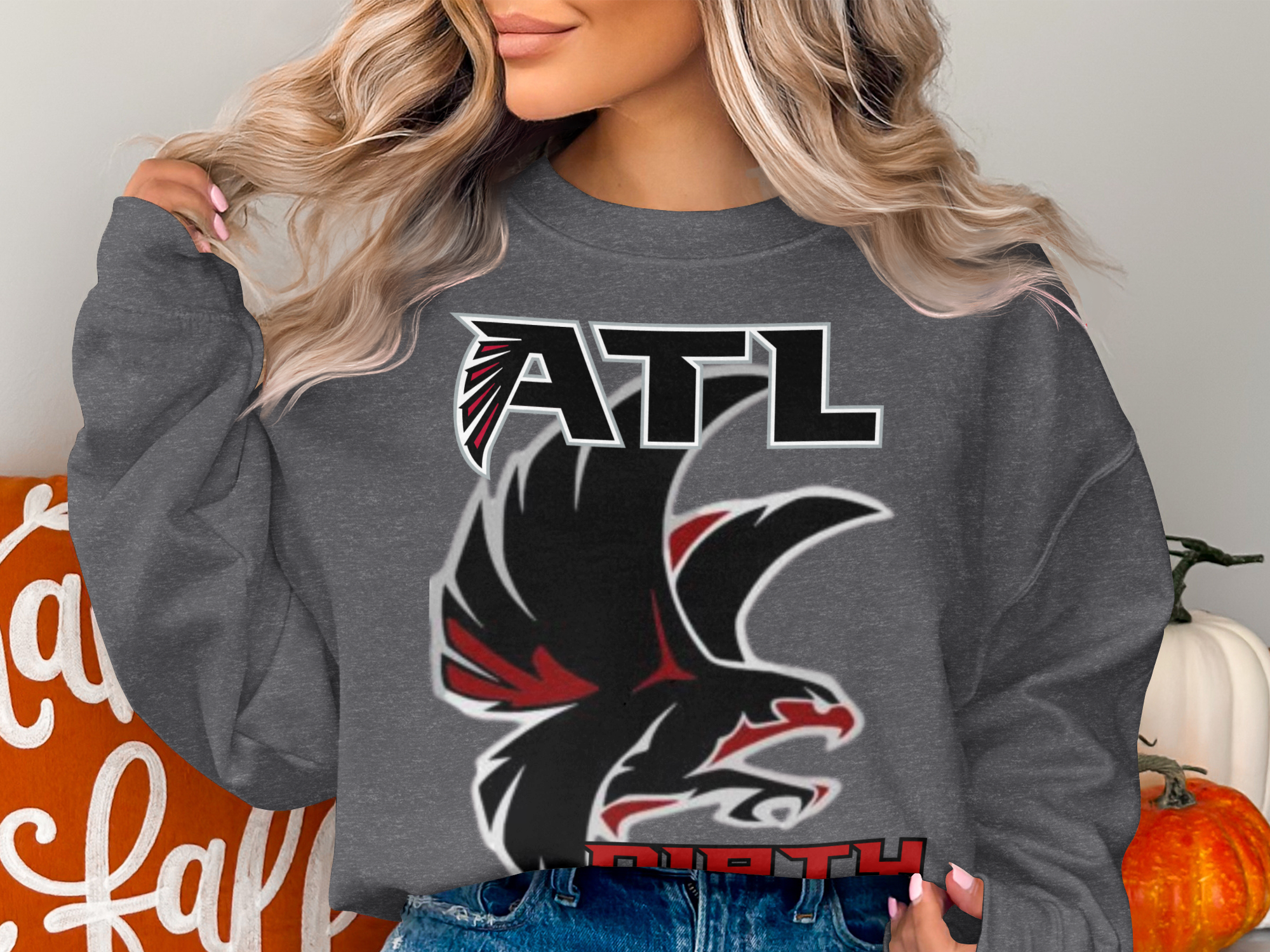ATL Eagle Graphic Long Sleeve Crewneck Sweatshirt
