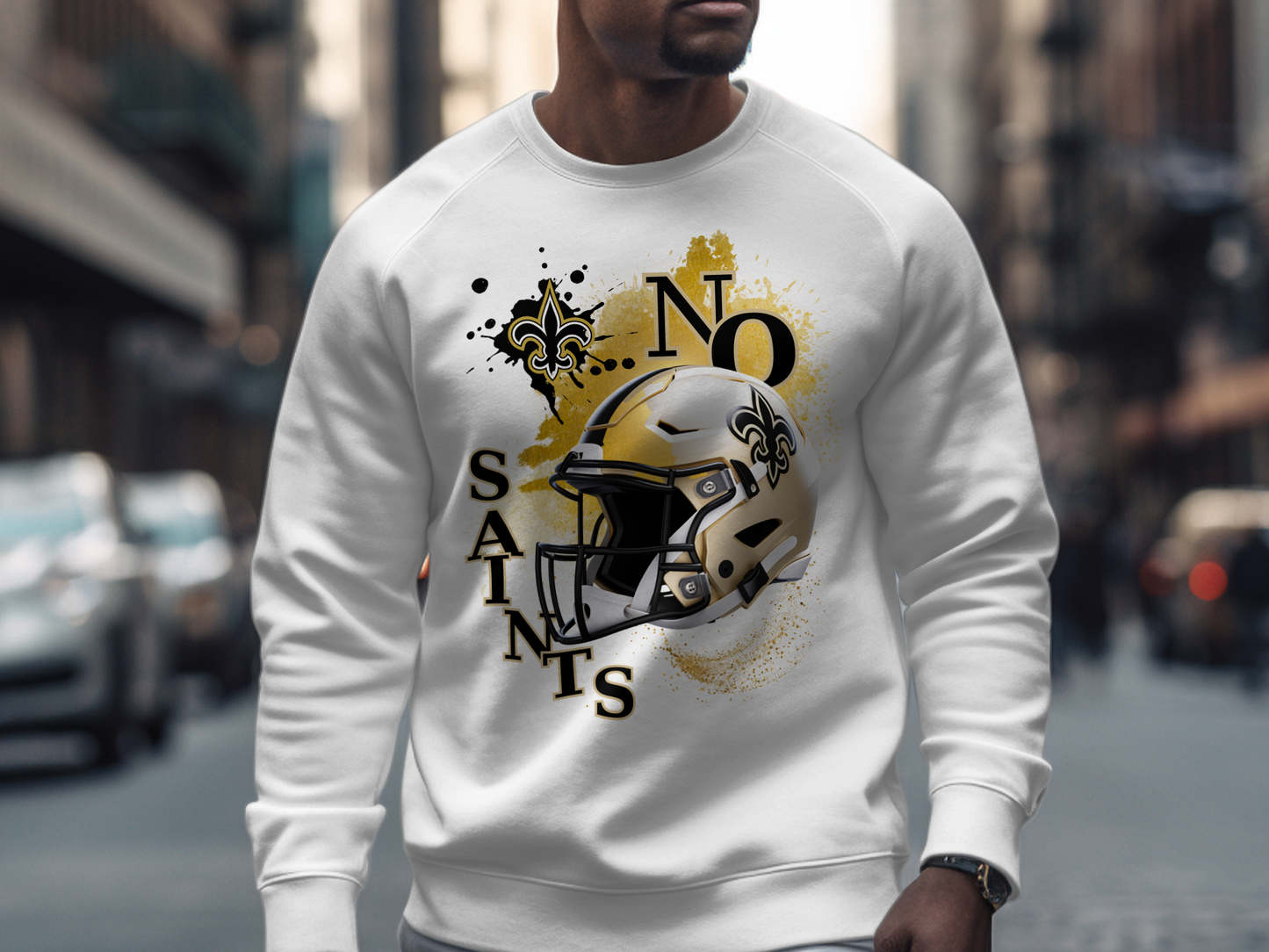 Stylish NO Saints Helmet Sweatshirt Football Design