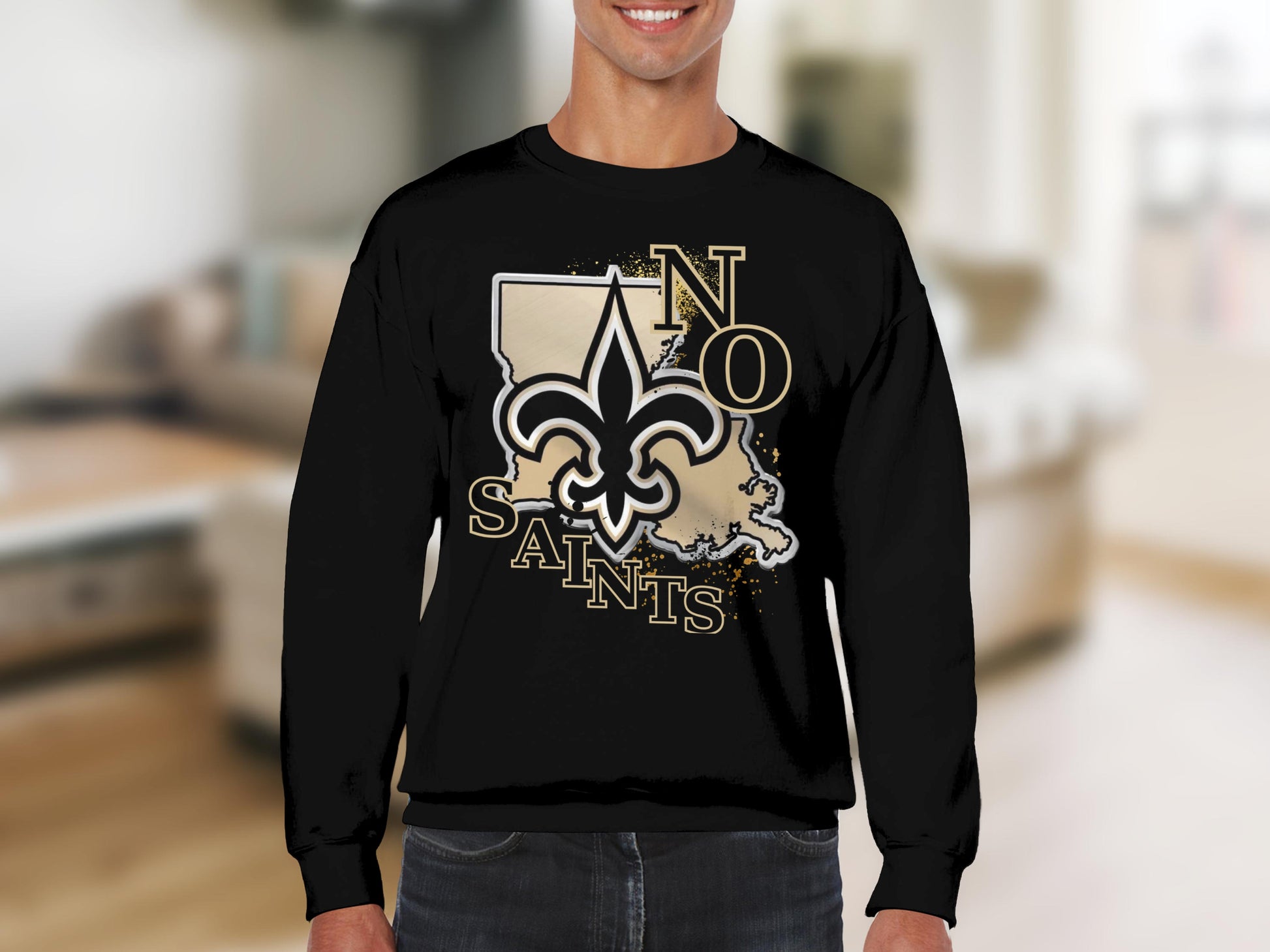 NO Saints Louisiana NFL Fans Sweatshirt