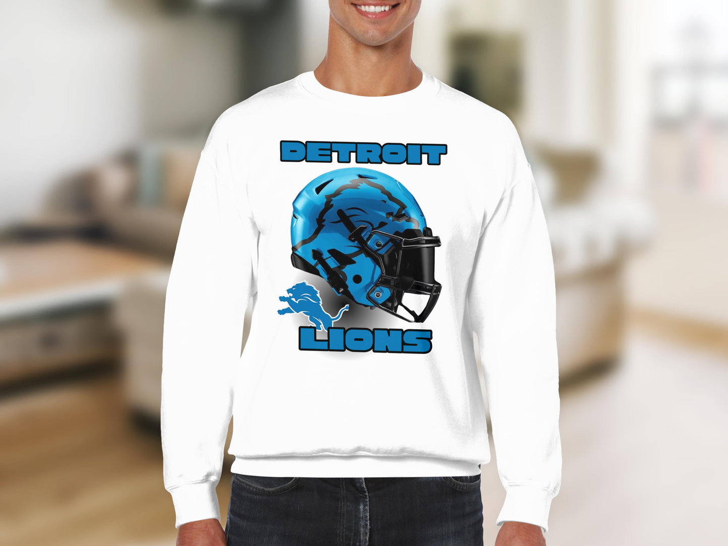 Detroit Lions Football Helmet Sweatshirt