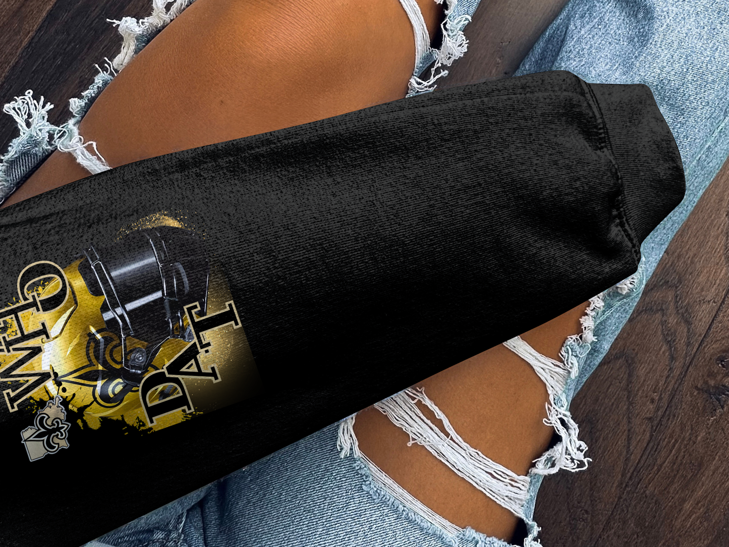 Black Sweater with Unique Graphic Design