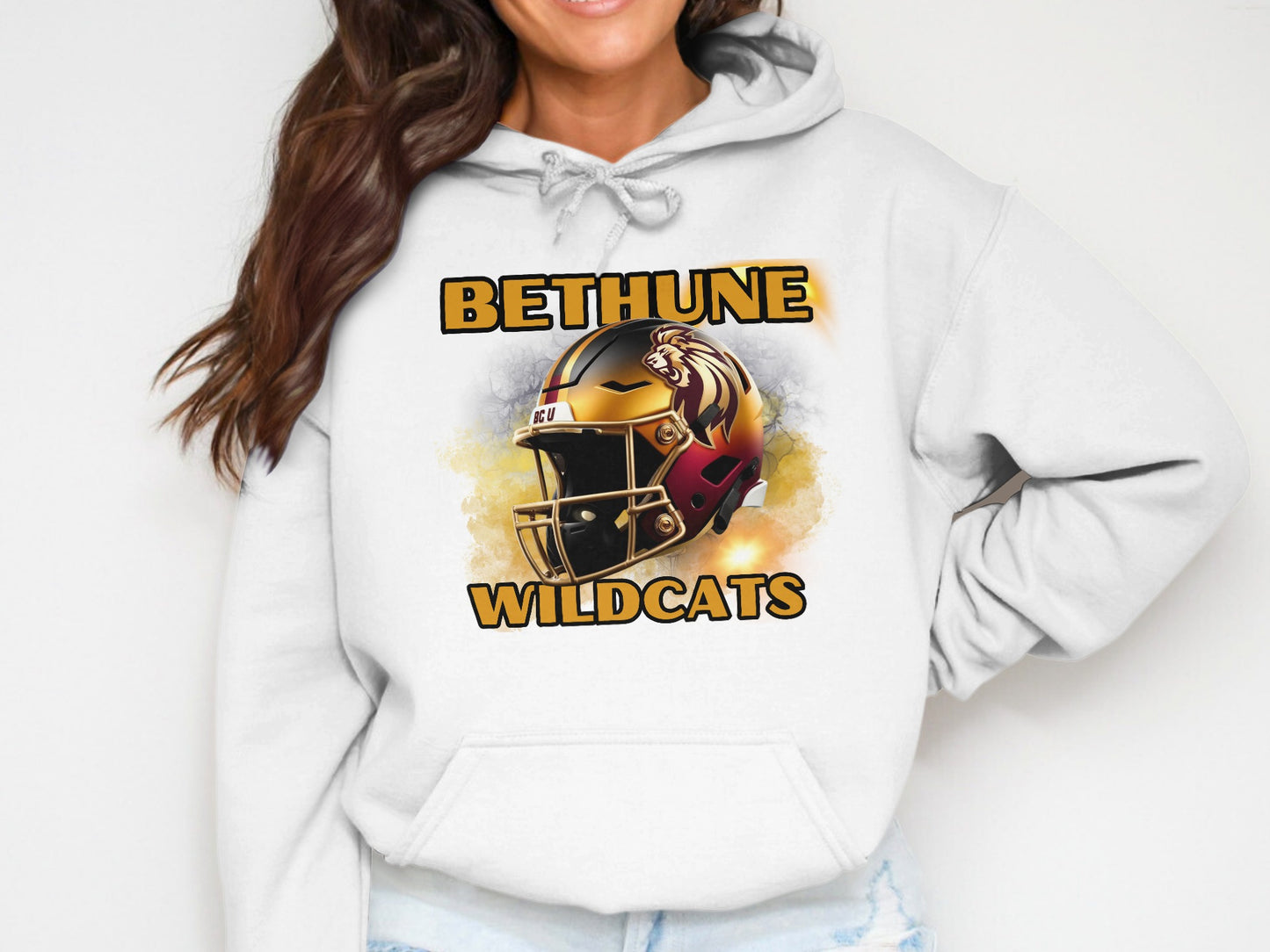 Bethune Wildcats Football Helmet Hoodie Design